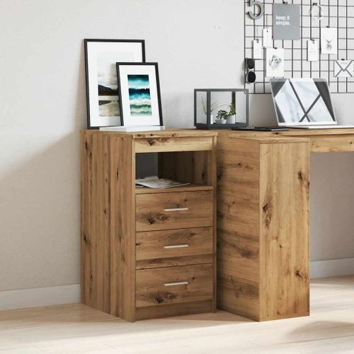 Vidaxl Commode Chêne Artisanal 40x50x76 Cm Bois D'ingénierie
