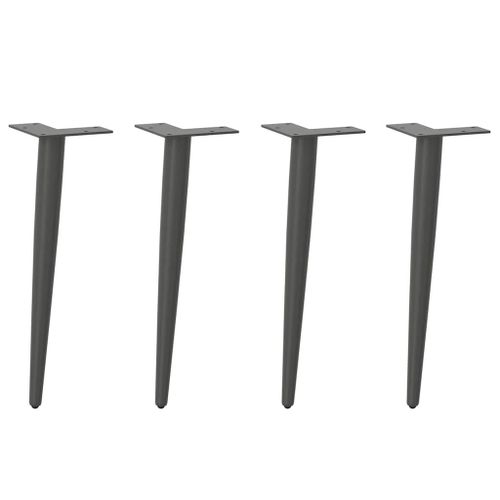 Vidaxl Pieds De Table Basse Forme Conique 4 Pcs Anthracite 30-31 Cm
