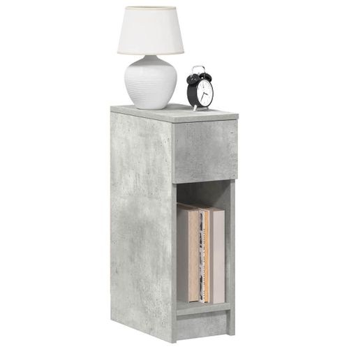 Vidaxl Tables De Chevet Avec Tiroir 2 Pcs Gris Béton 20x36x60 Cm