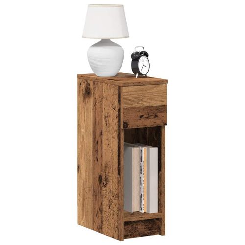 Vidaxl Table De Chevet Avec Tiroir Vieux Bois 20x36x60 Cm