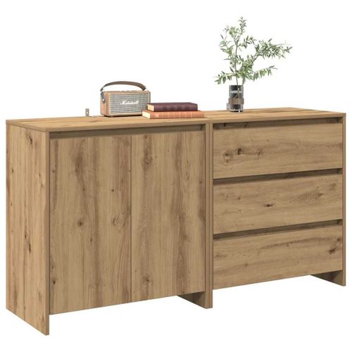 Vidaxl Buffet 2 Pcs Chêne Artisanal Bois D'ingénierie