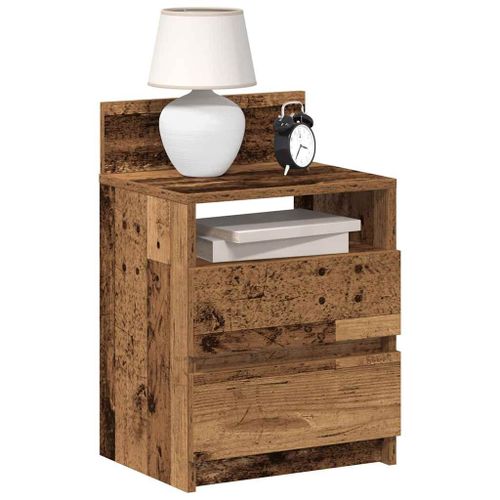 Vidaxl Tables De Chevet 2 Pcs Avec 2 Tiroirs Vieux Bois 40x33x60 Cm