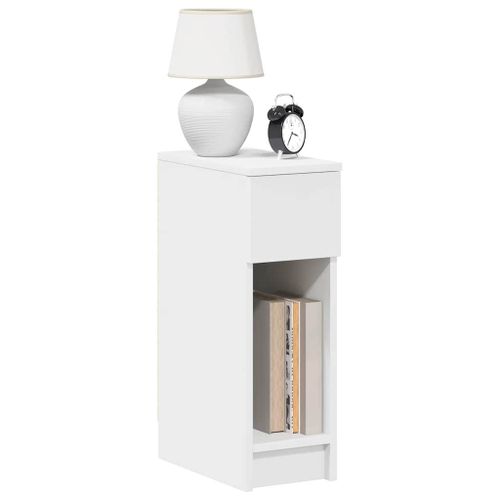 Vidaxl Table De Chevet Avec Tiroir Blanc 20x36x60 Cm