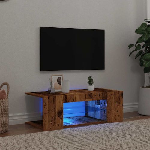 Vidaxl Meuble Tv Avec Lumières Led Vieux Bois Bois D'ingénierie