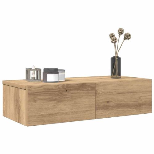 Vidaxl Étagère Murale Avec Tiroirs Chêne Artisanal Bois D'ingénierie