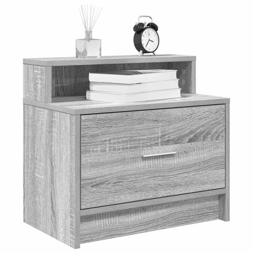 Vidaxl Table De Chevet Avec Tiroir Sonoma Gris 51x31x47 Cm
