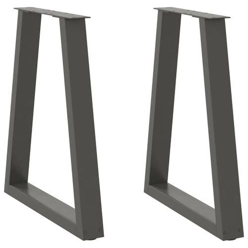 Vidaxl Pieds De Table Basse Forme De V 2 Pcs Anthracite 60x(72-73) Cm