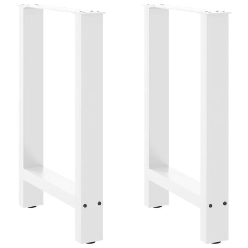 Vidaxl Pieds De Table Basse Blanc 2 Pcs 60x(72-73) Cm Acier