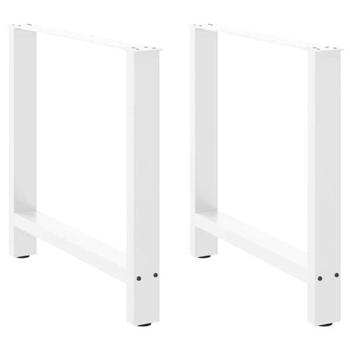 Vidaxl Pieds De Table Basse Blanc 2 Pcs 80x(72-73) Cm Acier