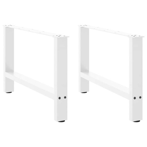 Vidaxl Pieds De Table Basse Blanc 2 Pcs 70x(42-43) Cm Acier