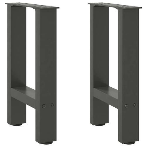 Vidaxl Pieds De Table Basse Anthracite 2 Pcs 38x(42-43) Cm Acier