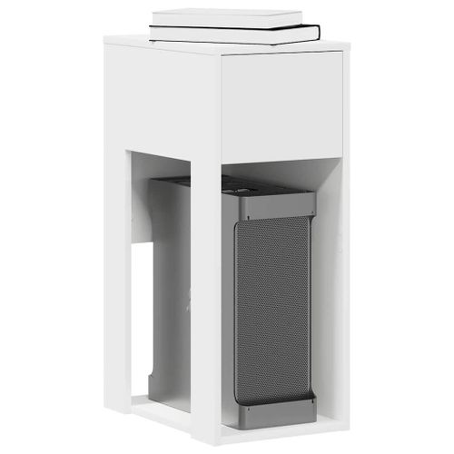 Vidaxl Support De Tour D'ordinateur Avec Tiroir Blanc 30x44x74 Cm