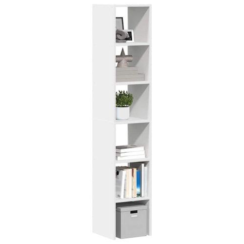 Vidaxl Bibliothèques 2 Pcs Empilable Blanc 30x30x80 Cm Bois Ingénierie