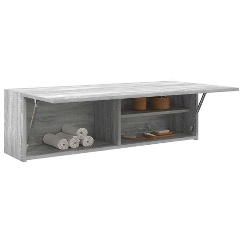 Vidaxl Armoire Murale De Bain Sonoma Gris 100x25x30 Cm Bois Ingénierie