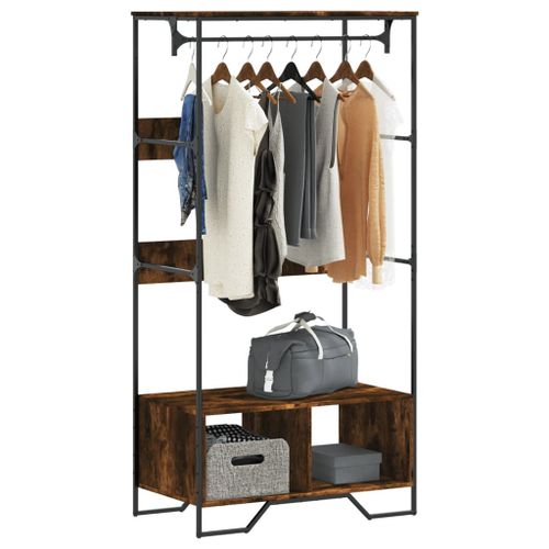 Vidaxl Armoire Chêne Fumé 90x50x180 Cm Bois D'ingénierie
