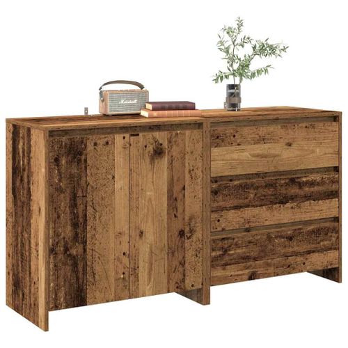 Vidaxl Buffet 2 Pcs Vieux Bois Bois D'ingénierie