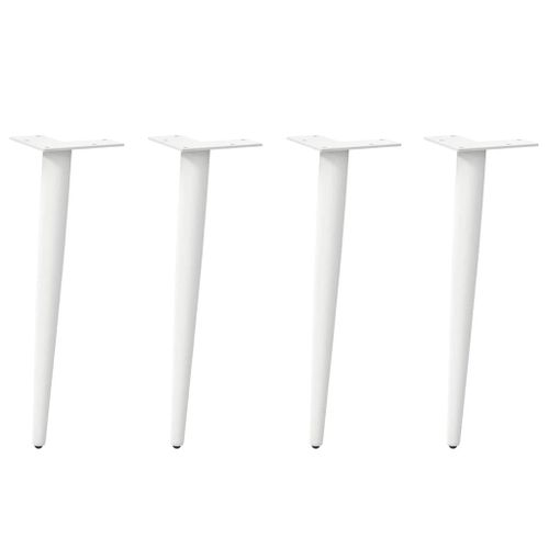 Vidaxl Pieds De Table Basse Forme Conique 4 Pcs Blanc 30-31 Cm Acier