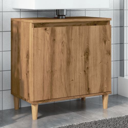 Vidaxl Armoire D'évier Chêne Artisanal 58x33x60 Cm Bois D'ingénierie