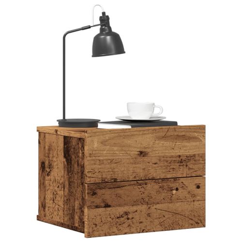Vidaxl Tables De Chevet Murales 2 Pcs Vieux Bois 40x32x30 Cm