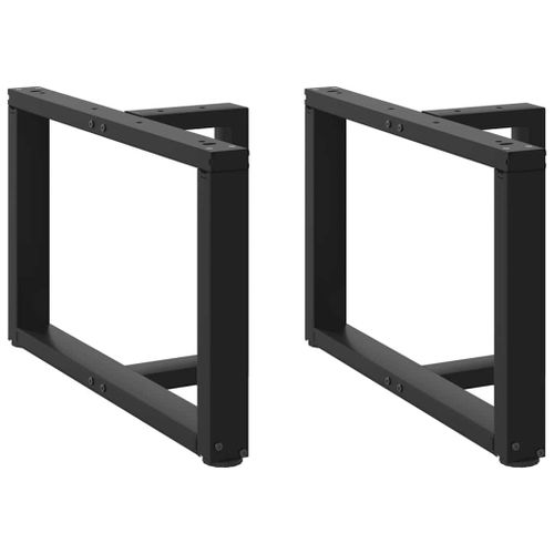 Vidaxl Pieds De Table Basse Forme De T 2pcs Noir 70x25x(42-43)Cm Acier