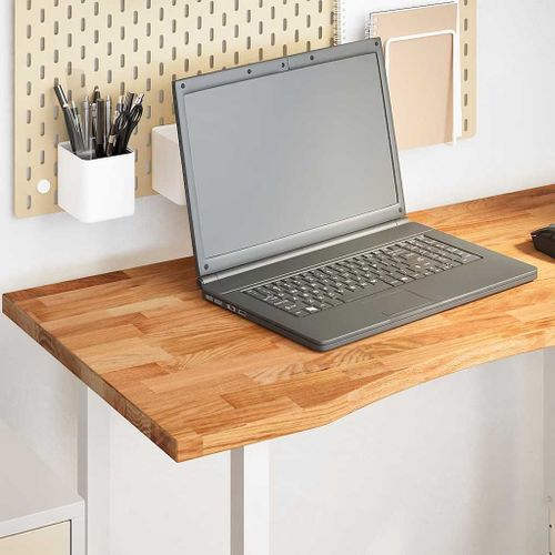 Vidaxl Dessus De Bureau Marron Clair Bois Chêne Massif Rectangulaire