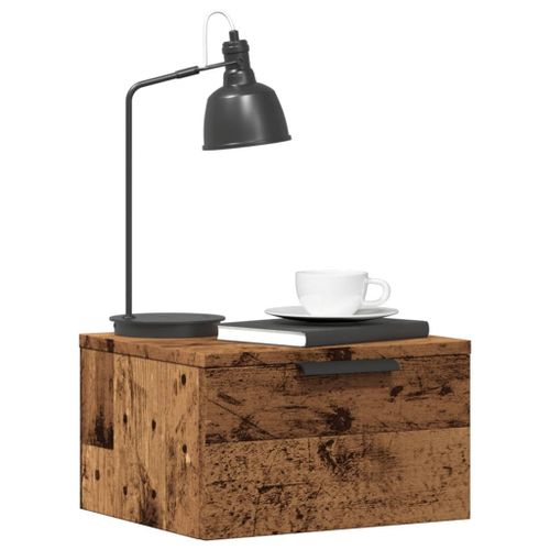 Vidaxl Table De Chevet Murale Vieux Bois 34x30x20 Cm