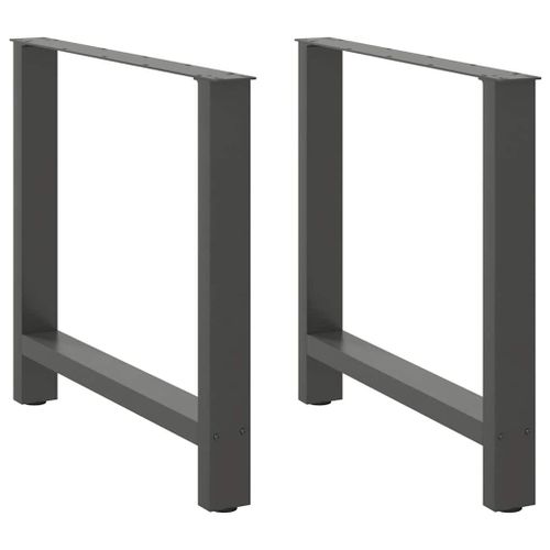Vidaxl Pieds De Table Basse Anthracite 2 Pcs 80x(72-73) Cm Acier