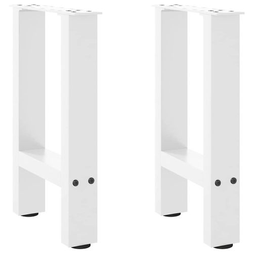 Vidaxl Pieds De Table Basse Blanc 2 Pcs 28x(42-43) Cm Acier