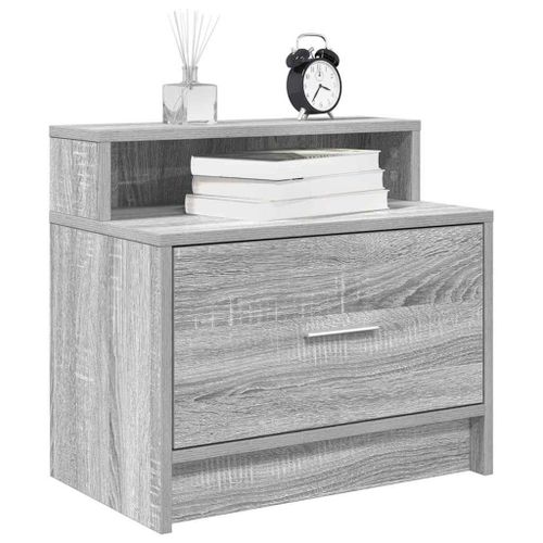 Vidaxl Tables De Chevet Avec Tiroir 2 Pcs Sonoma Gris 51x31x47 Cm