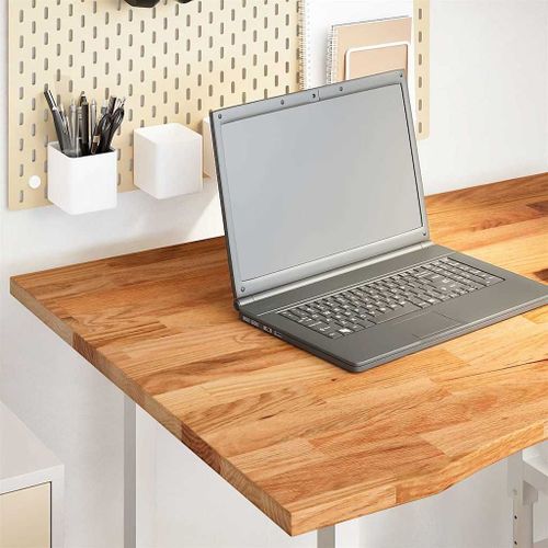 Vidaxl Dessus De Bureau Marron Clair Bois Chêne Massif Rectangulaire