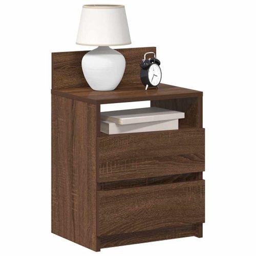 Vidaxl Tables De Chevet 2 Pcs Avec 2 Tiroirs Chêne Marron 40x33x60 Cm