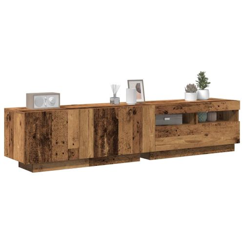 Vidaxl Meuble Tv Avec Lumières Led Vieux Bois Bois D'ingénierie