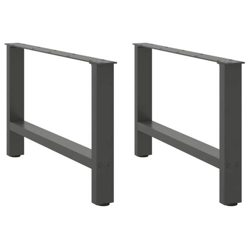 Vidaxl Pieds De Table Basse Anthracite 2 Pcs 70x(42-43) Cm Acier