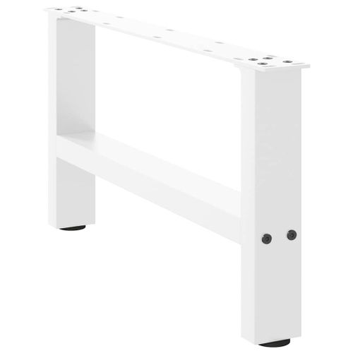 Vidaxl Pieds De Table Basse Blanc 2 Pcs 30×60 Cm Acier