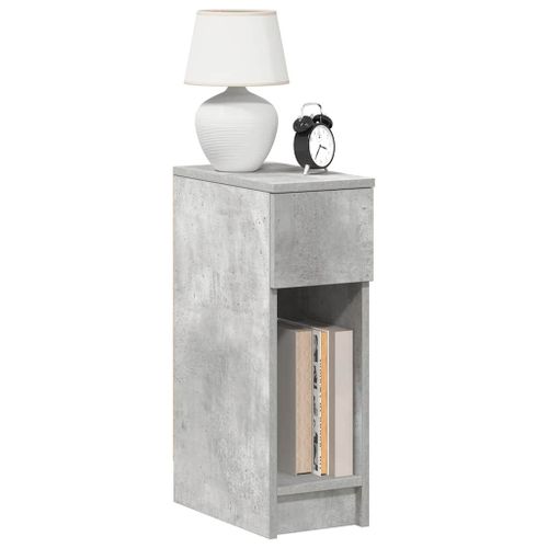Vidaxl Table De Chevet Avec Tiroir Gris Béton 20x36x60 Cm