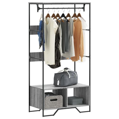 Vidaxl Armoire Sonoma Gris 90x50x180 Cm Bois D'ingénierie