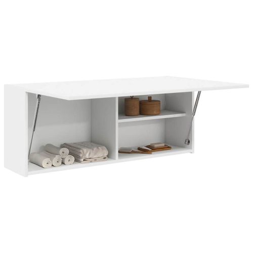 Vidaxl Armoire Murale De Bain Blanc 100x25x40 Cm Bois D'ingénierie