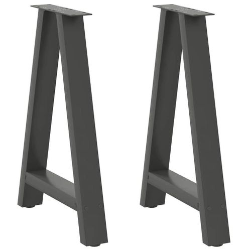 Vidaxl Pieds De Table Basse Forme De A 2 Pcs Anthracite 50x(72-73) Cm