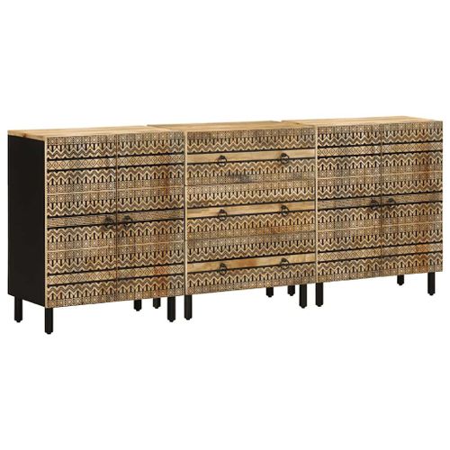 Vidaxl Buffets 3 Pcs Bois Massif De Manguier