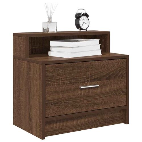 Vidaxl Table De Chevet Avec Tiroir Chêne Marron 51x31x47 Cm