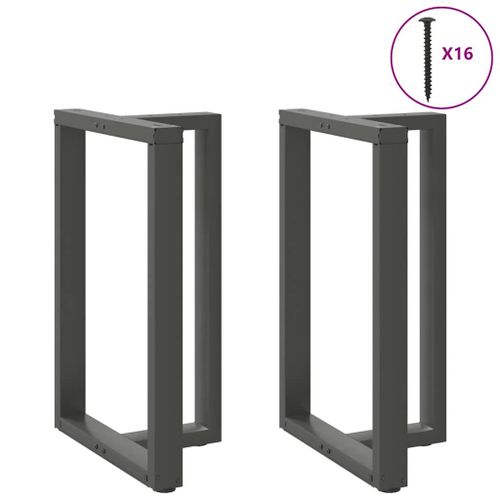 Vidaxl Pieds De Table De Bar Forme De T 2 Pcs Anthracite Acier
