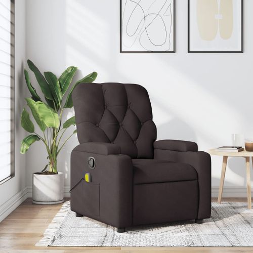 Vidaxl Fauteuil De Massage Inclinable Marron Foncé Tissu
