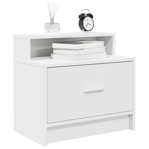 Vidaxl Table De Chevet Avec Tiroir 2 Pcs Blanc 51x31x47 Cm