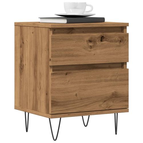 Vidaxl Table De Chevet Chêne Artisanal 40x35x50 Cm Bois D’Ingénierie