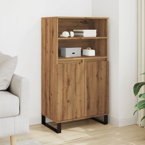 Vidaxl Buffet Haut Chêne Artisanal 60x36x110 Cm Bois D'ingénierie