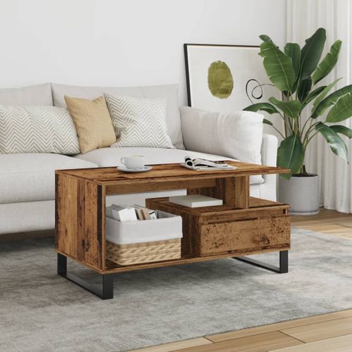 Vidaxl Table Basse Vieux Bois 90x49x45 Cm Bois D'ingénierie