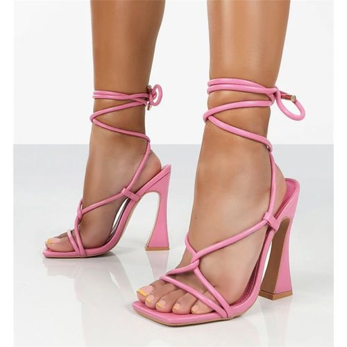 Sandales À Talons Hauts Pour Femmes,Châssis Aiguille Noir,Parker Carré De Fête,Sangle Nude,Chaussures De Piste Pour Femmes,35-43,2024