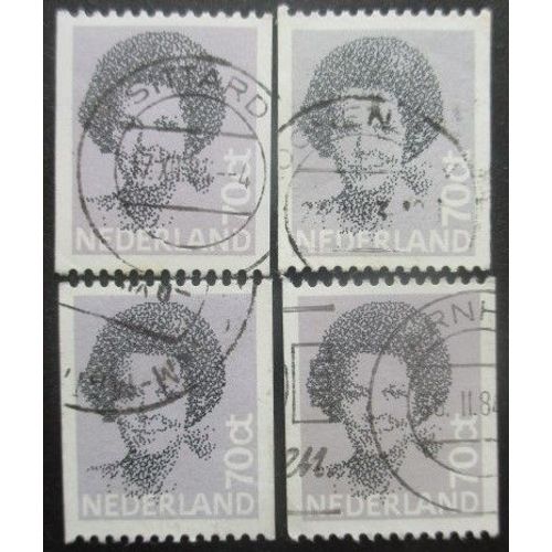 Pays-Bas N°1168a X 4 Dentelé Horizontalement Oblitéré