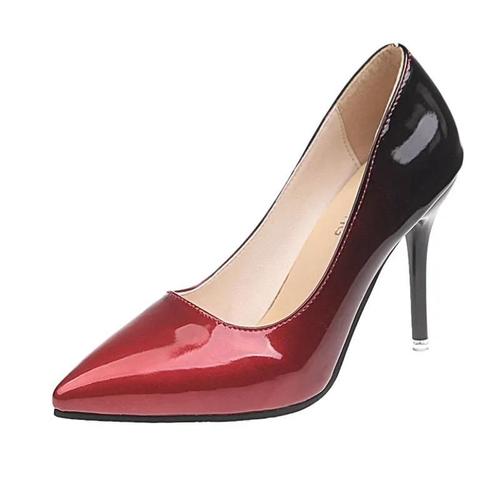 Escarpins Pointus En Cuir Verni Pour Femmes,Chaussures À Talons Hauts,Robe De Mariage,Bateau,Bleu,Vin,Rouge,Grande Taille,34-43,Chaud