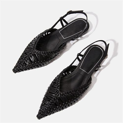 Chaussures Sandales Gladiateur Ajourées Pour Femmeschaussures Décontractéesplates Tisséespantoufles De Plage D'étémules Oxfords